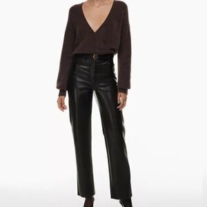 Wilfred Black Leather Pants